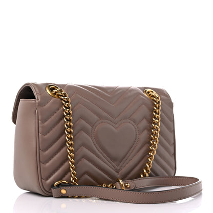 Gucci Calfskin Matelasse Small GG Marmont Shoulder Bag Porcelain Rose 3 of 9