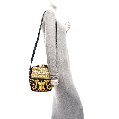 Versace Nylon Baroque Print Crossbody Black White 2 of 9