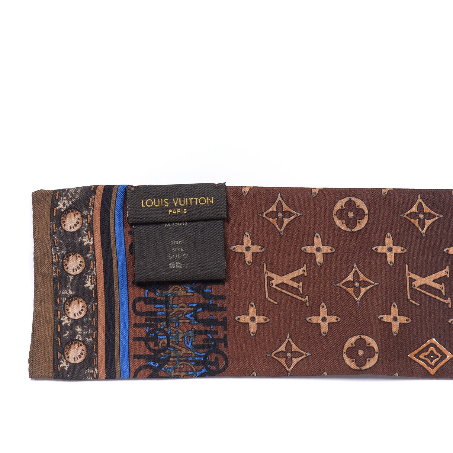 Louis Vuitton Silk Monogram Map Bandeau 3 of 3