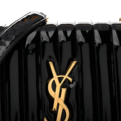 Saint Laurent Patent Matelasse Monogram Large Vicky Chain Bag Black 8 of 12