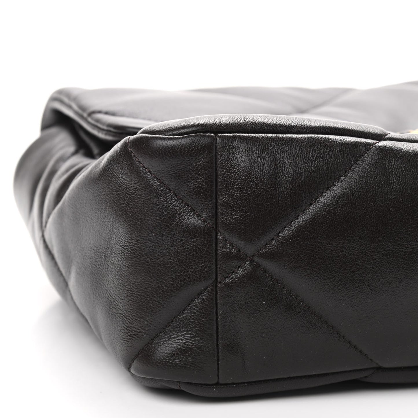 Lambskin Quilted Large Chanel 19 Flap Dark Brown