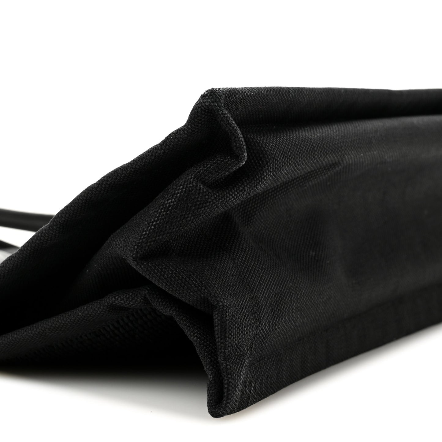 Raffia Linen Calfskin Small Rive Gauche Tote Black
