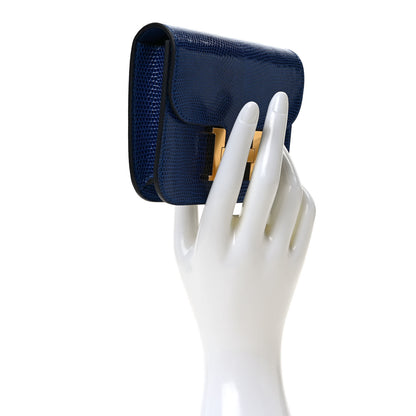 Hermes Lizard Constance Slim Wallet Bleu Saphir 2 of 8