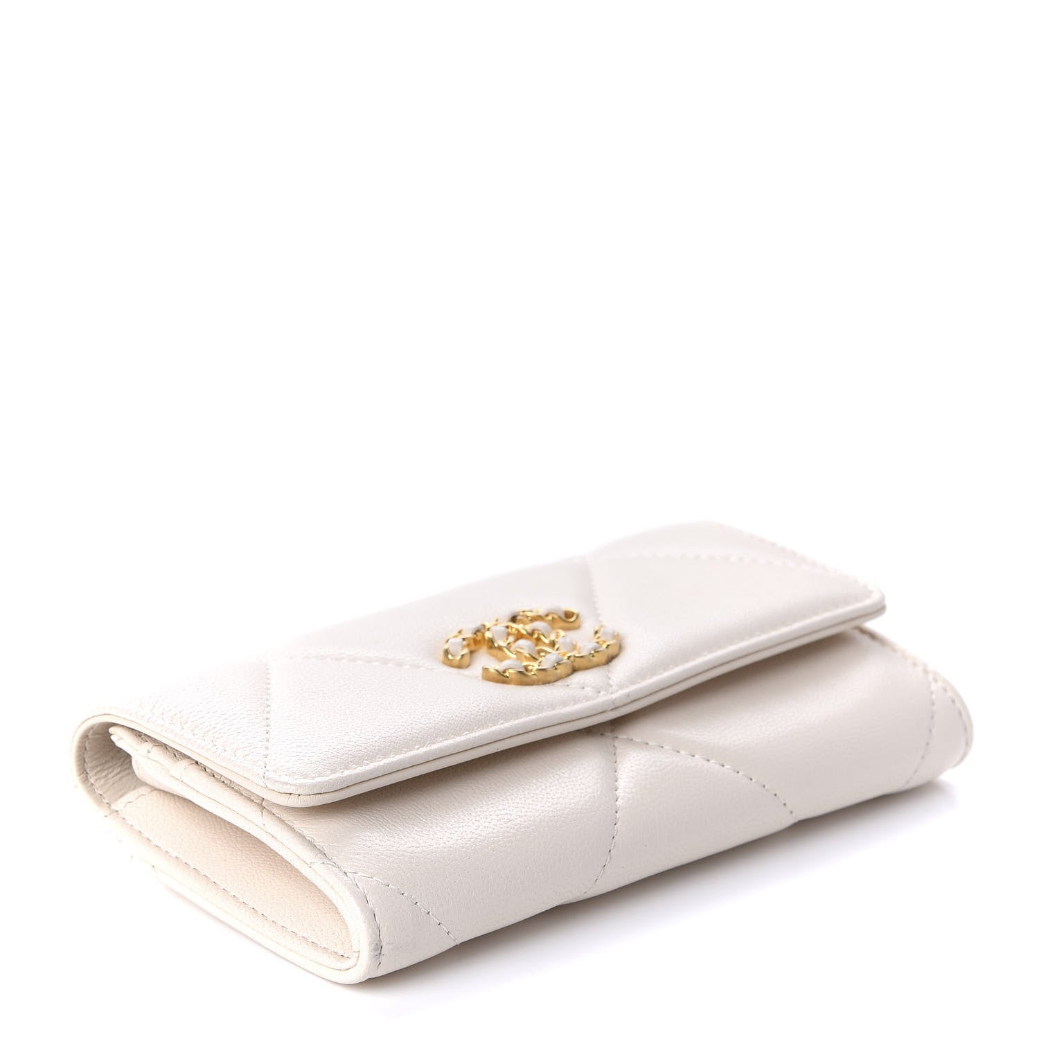Chanel Goatskin Quilted 19 Flap Wallet Light Beige 4 of 12