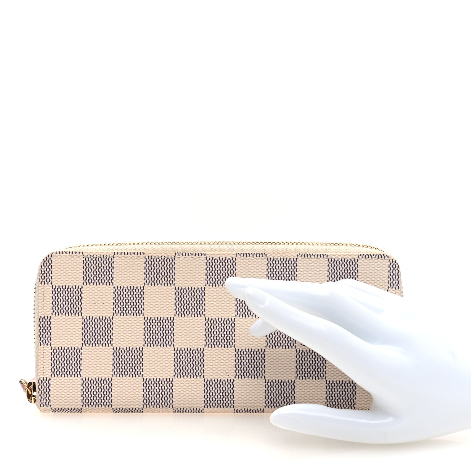 Louis Vuitton Damier Azur Clemence Wallet Rose Ballerine 2 of 6