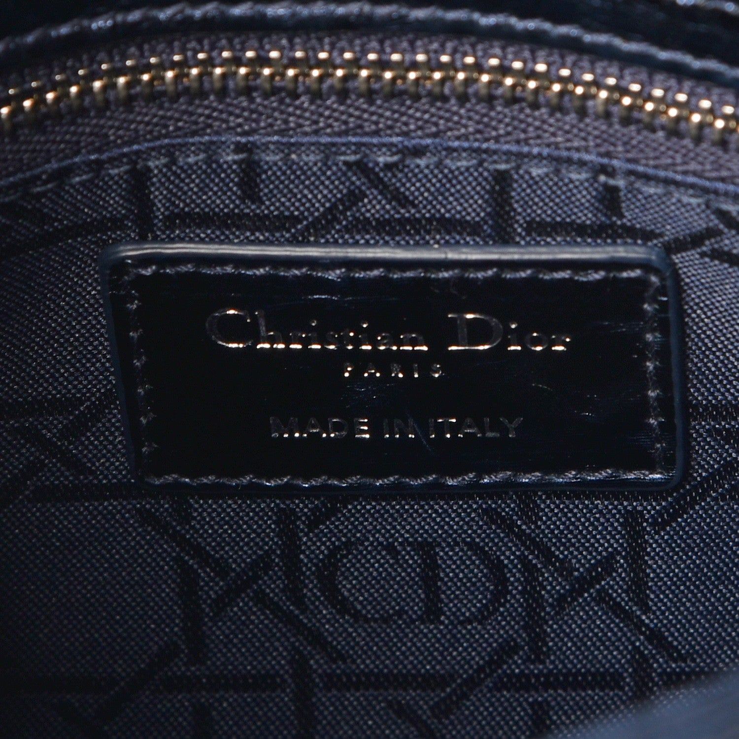 Christian Dior Metallic Calfskin Cannage Mini Lady Dior Marine 7 of 8