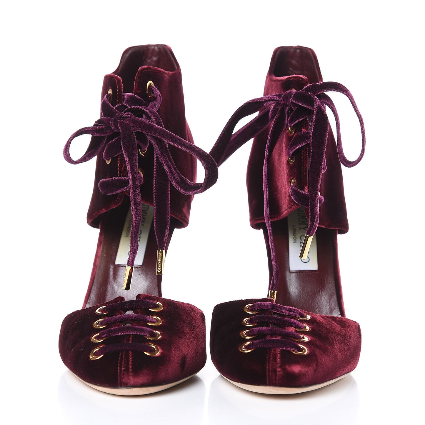Velvet Lace Up Mari 100 Pumps 40.5 Bordeaux