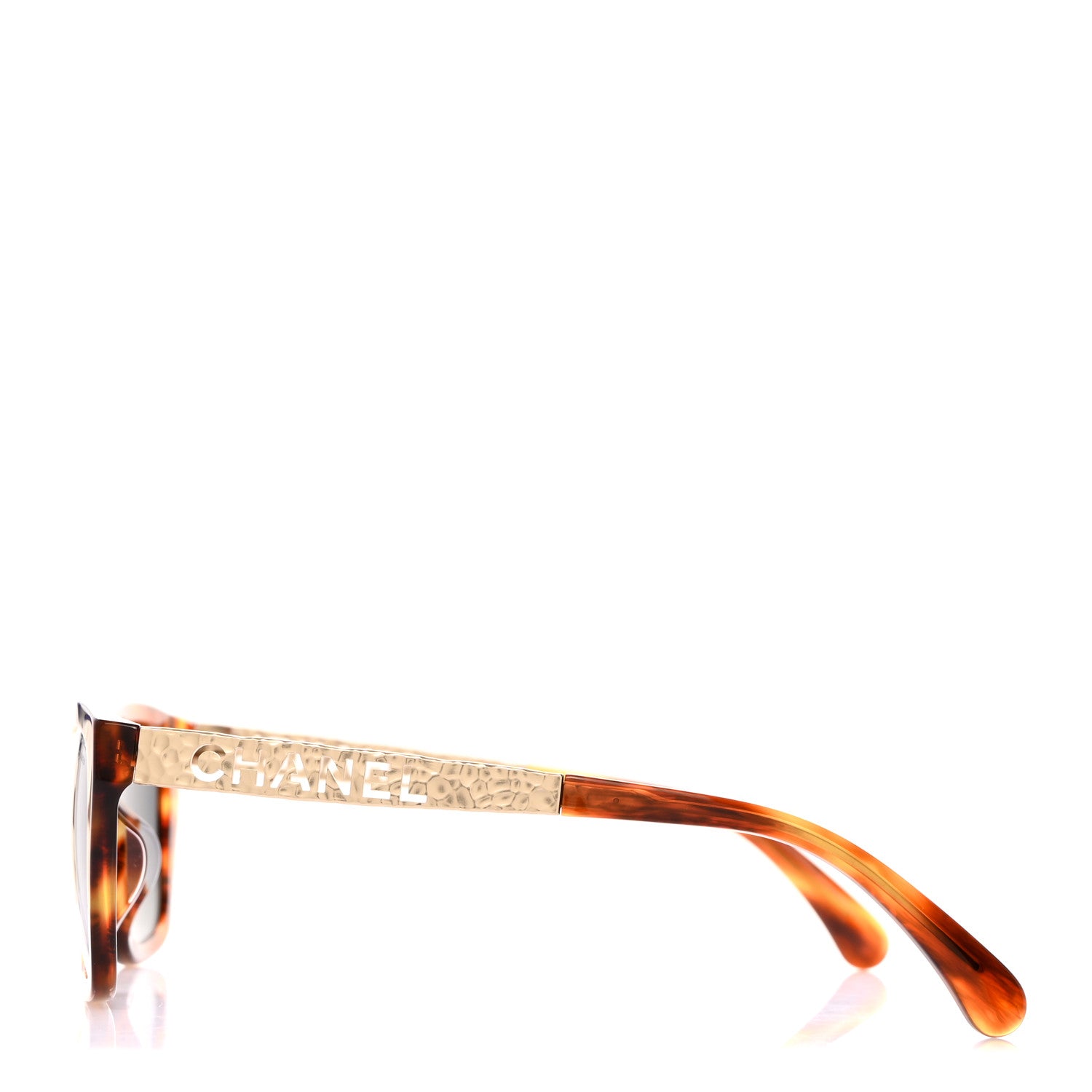 Chanel Acetate Metal Polarized Rectangle Sunglasses 5442-A Tortoise 3 of 8