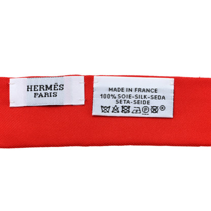 Hermes Silk Le Tour Du Monde Twillon Rouge Rose Rouge Coquelicot 3 of 3