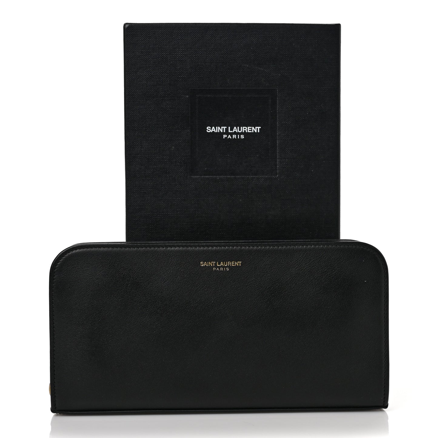 Calfskin Classic Zip Around Continental Wallet Black