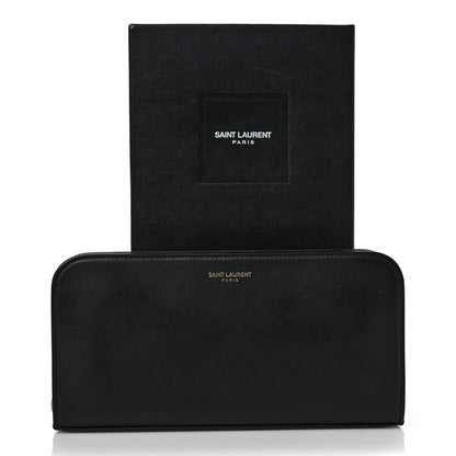 Saint Laurent Calfskin Classic Zip Around Continental Wallet Black 8 of 8