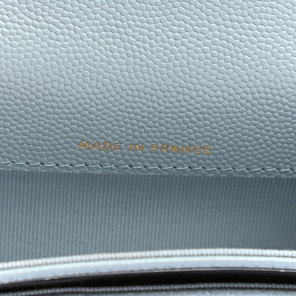 Chanel Caviar Quilted Flap Card Holder Wallet Light Blue 7 of 8