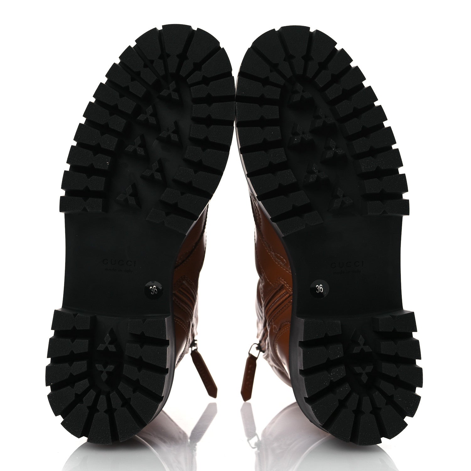 Gucci Cordovan Lux Nappa GG Matelasse Lace Up 60mm Combat Boots 36 Dark Hazel Brown 7 of 13