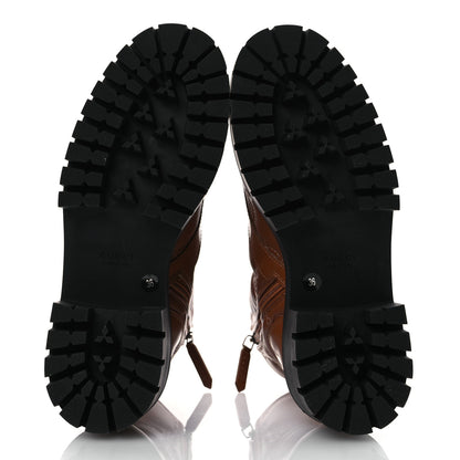 Gucci Cordovan Lux Nappa GG Matelasse Lace Up 60mm Combat Boots 36 Dark Hazel Brown 7 of 13