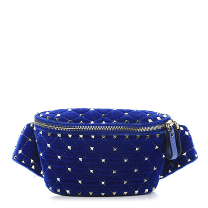 Valentino Garavani Velvet Rockstud Spike Belt Bag 75 Acid Blue 1 of 10