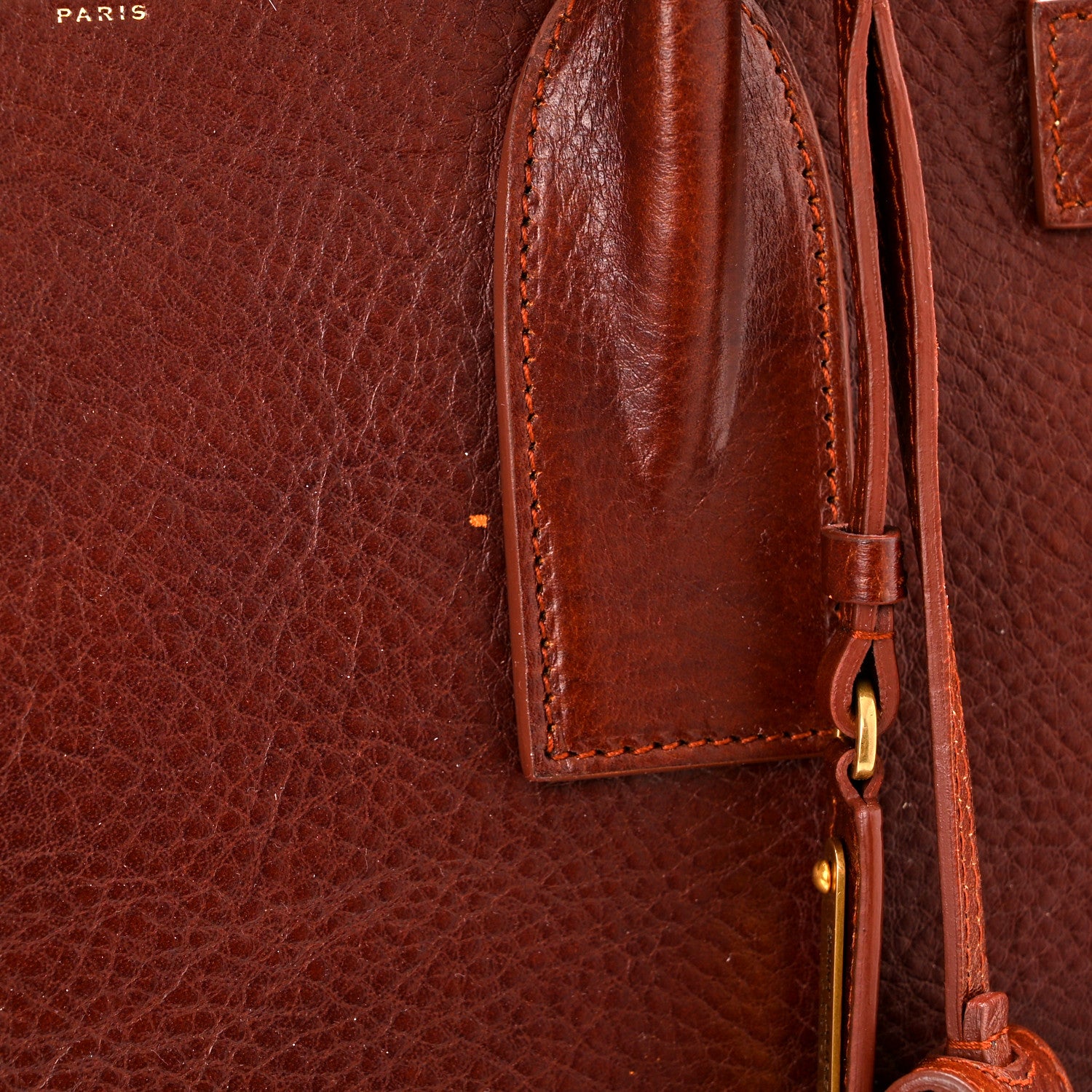 Saint Laurent Grained Calfskin Medium Supple Sac De Jour Dark Brown 12 of 12
