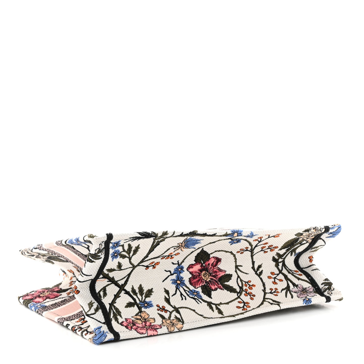 Canvas Embroidered Medium Rosa Mutabilis Book Tote Multicolor