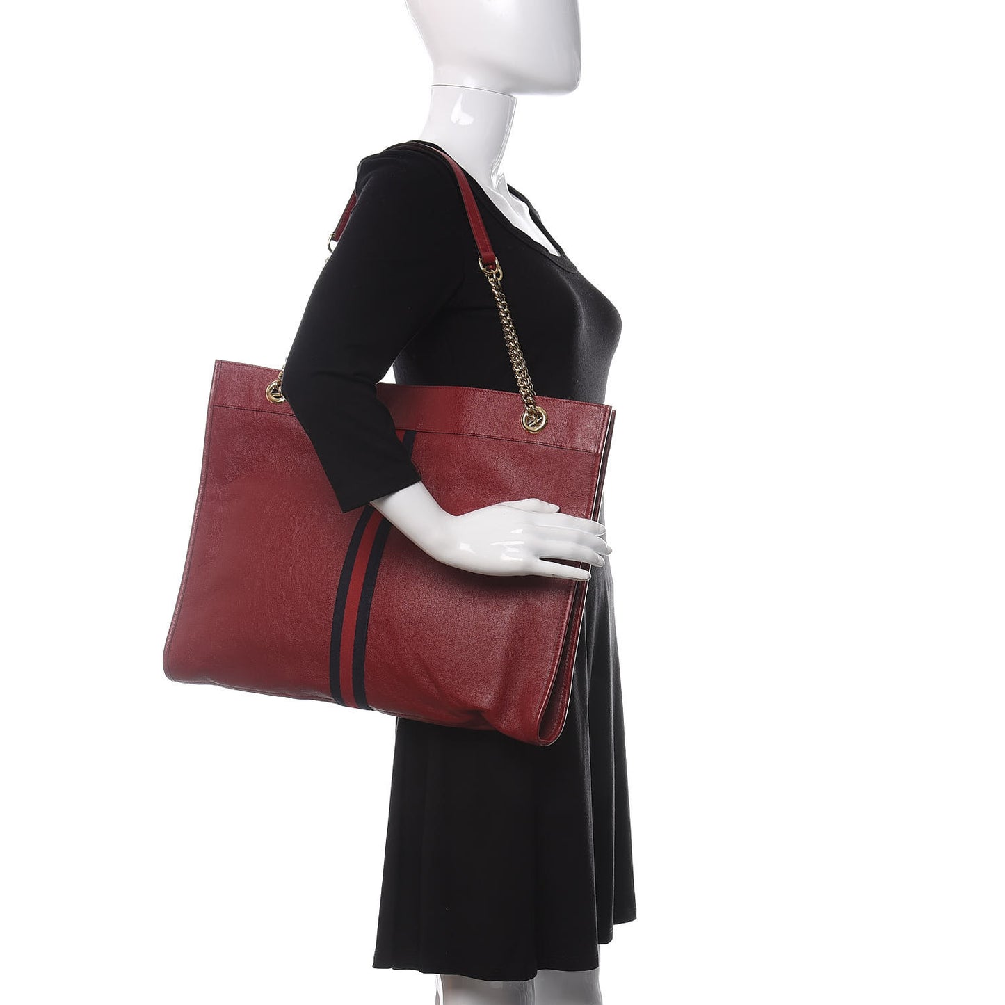 Calfskin Large Rajah Chain Tote Romantic Cherry