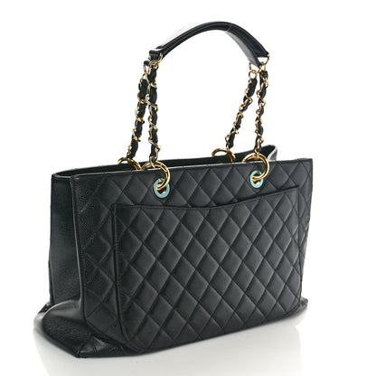Chanel Caviar Quilted XL Grand Shopping Tote GST Black 3 of 10