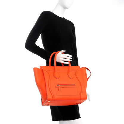 Celine Smooth Calfskin Mini Luggage Bright Orange 2 of 7
