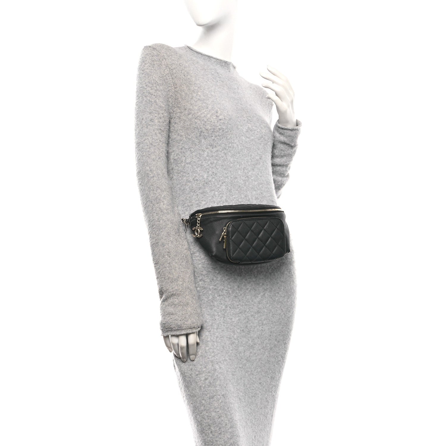 Chanel Caviar Quilted Business Affinity Waist Belt Bag Black 2 of 10