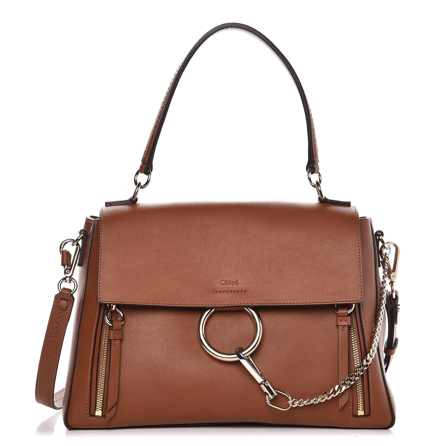 Chloe Calfskin Medium Faye Day Shoulder Bag Tan 1 of 8