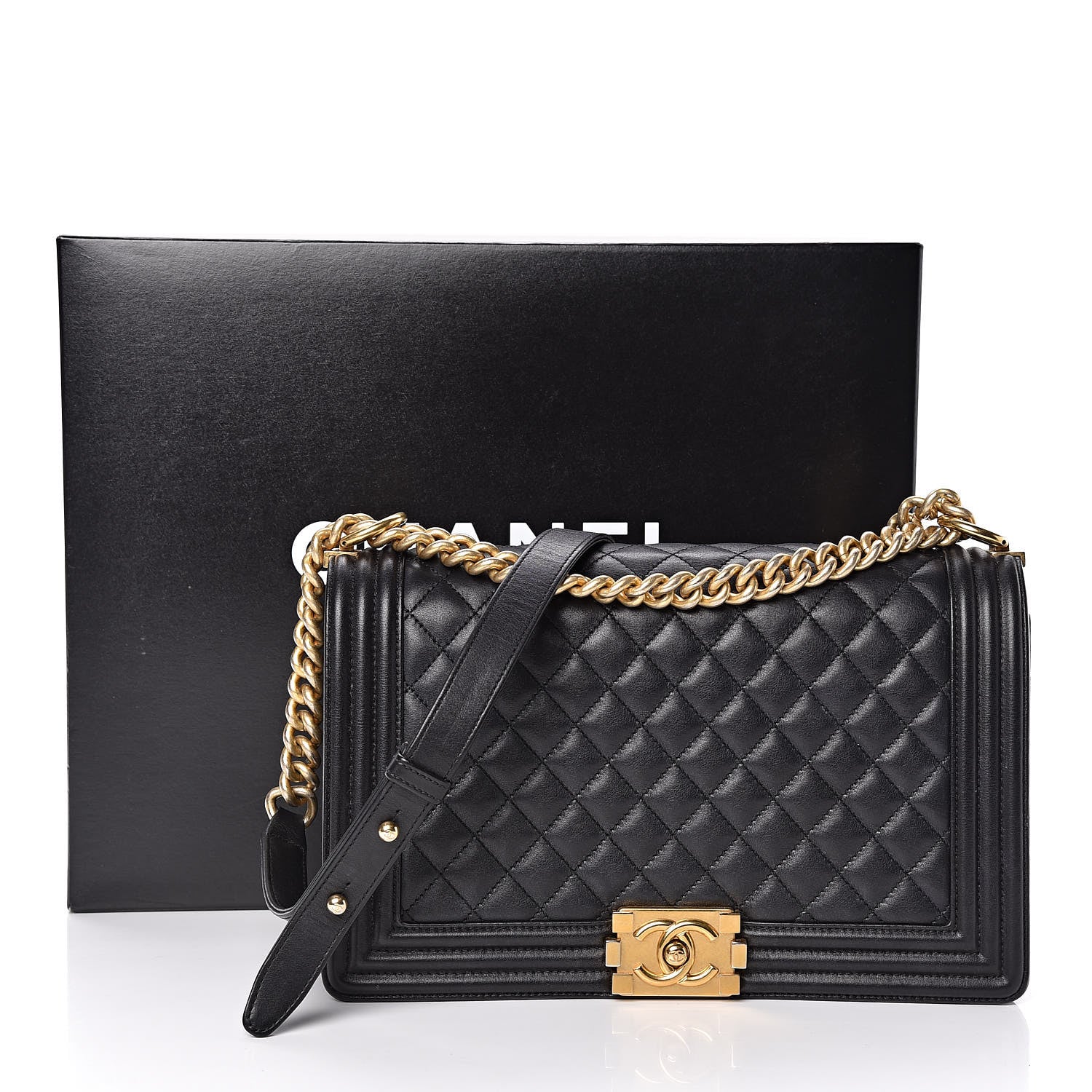 Chanel Calfskin Quilted New Medium Boy Flap Black 16 of 16