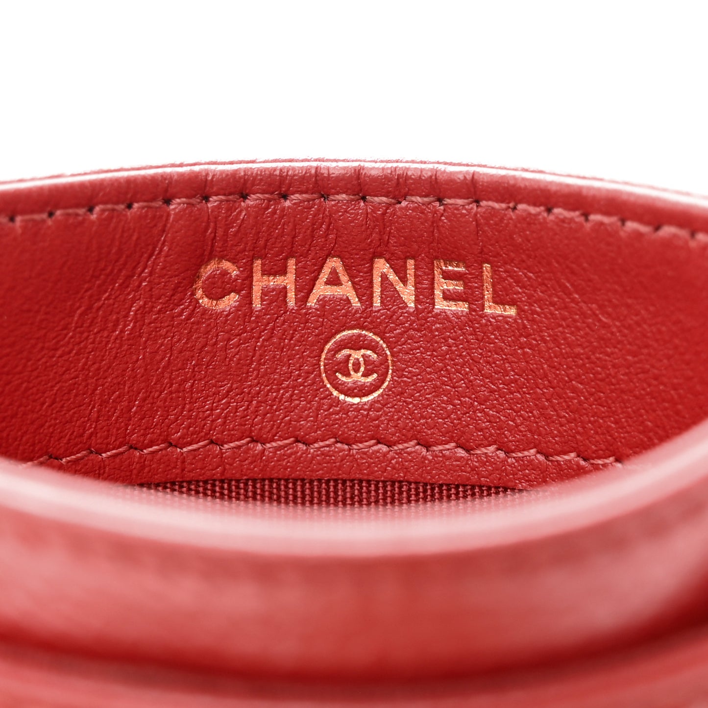 Caviar Camellia Embossed Card Holder Red