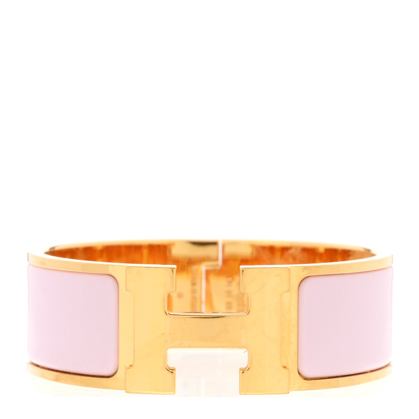 Enamel Wide Clic Clac H Bracelet PM Rose Dragee