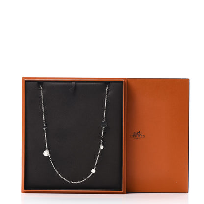 Hermes Sterling Silver 18K Rose Gold Confettis Long Necklace 80 7 of 7