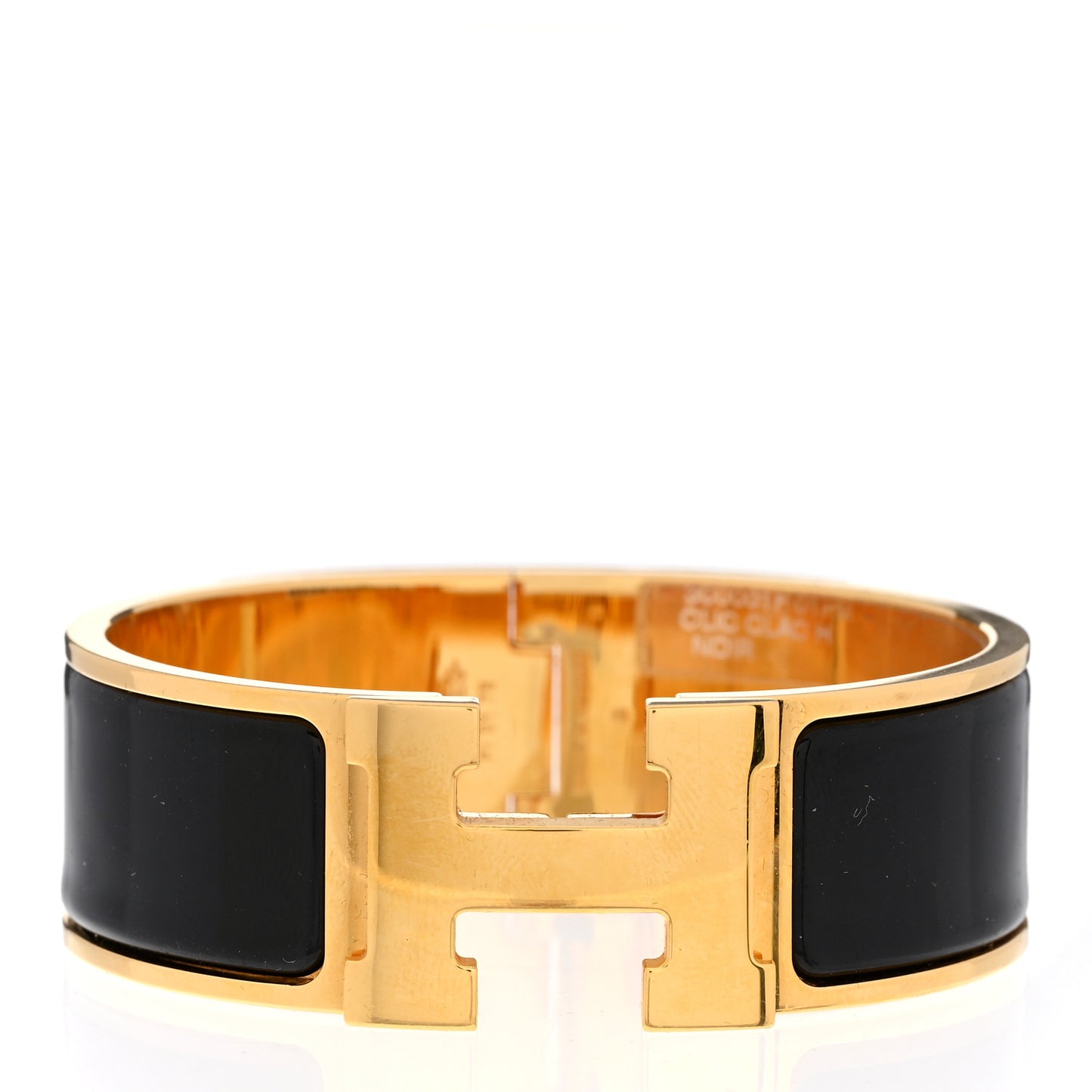Enamel Wide Clic Clac H Bracelet PM Black