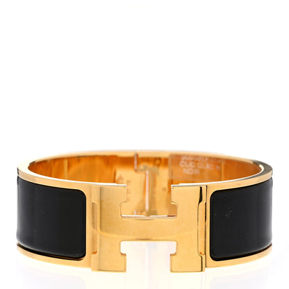 Hermes Enamel Wide Clic Clac H Bracelet PM Black 1 of 5