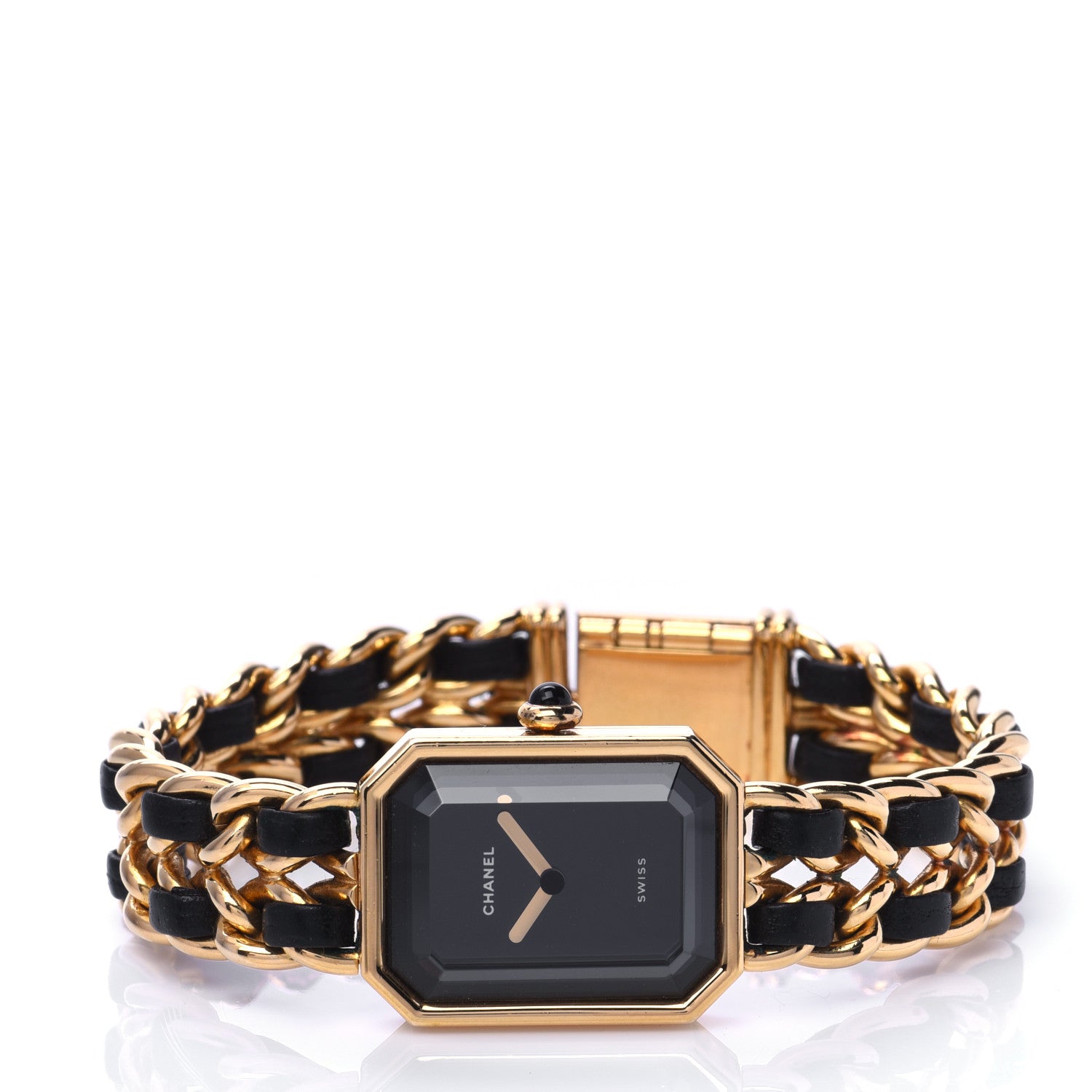 Chanel Stainless Steel Lambskin 20mm Chain Premiere Quartz Watch Gold L 2 of 6