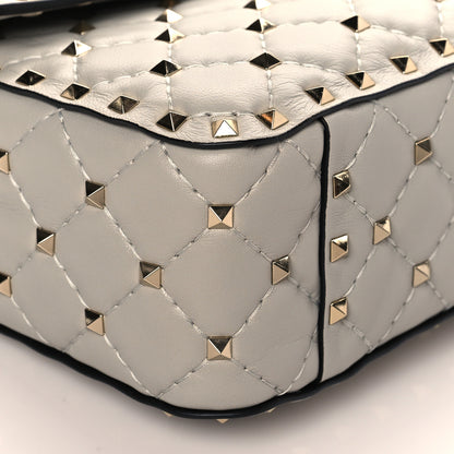 Valentino Garavani Nappa Medium Rockstud Spike Shoulder Bag Pastel Grey 8 of 9