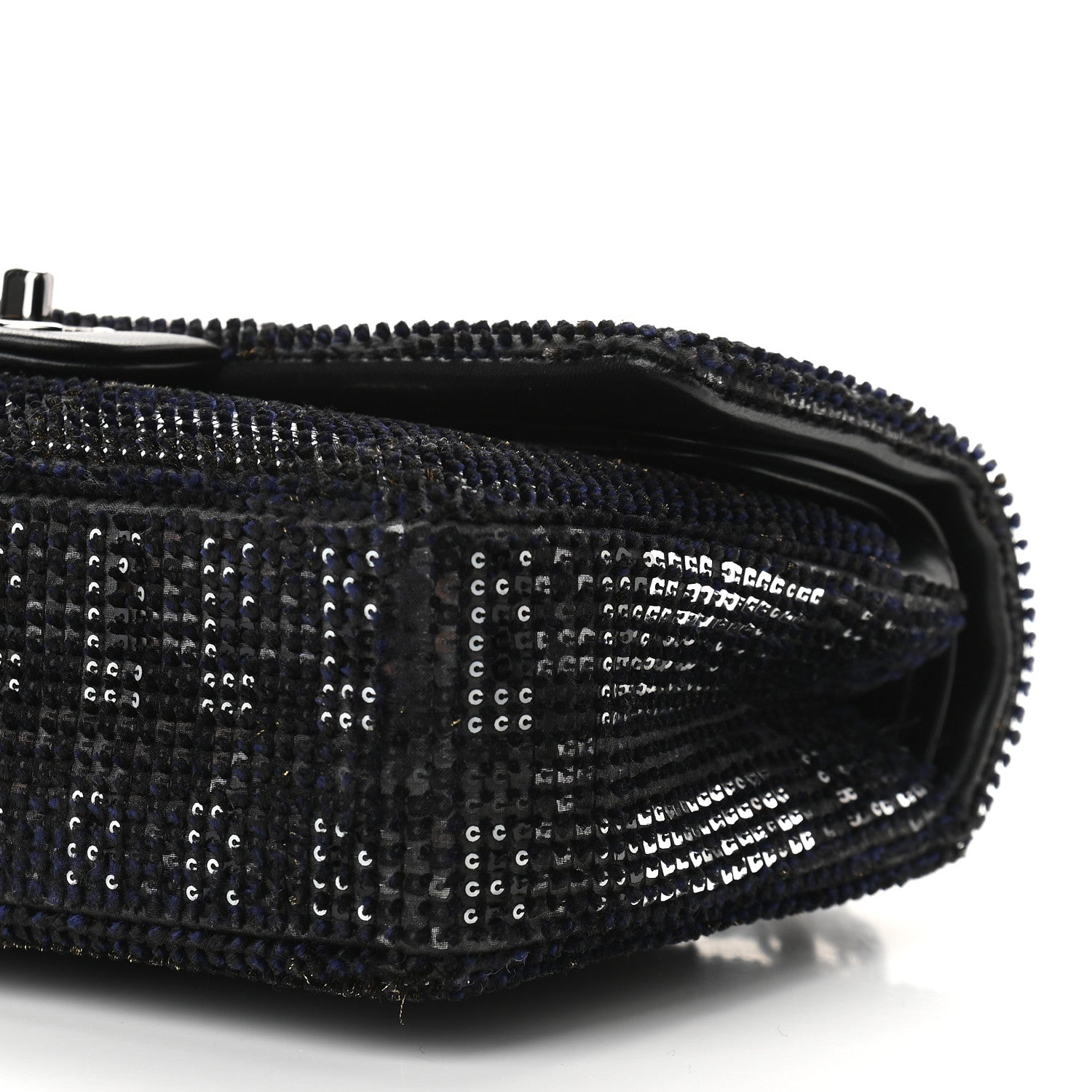 Chanel Velvet Sequin Mesh Lambskin Medium Double Flap Black 8 of 8
