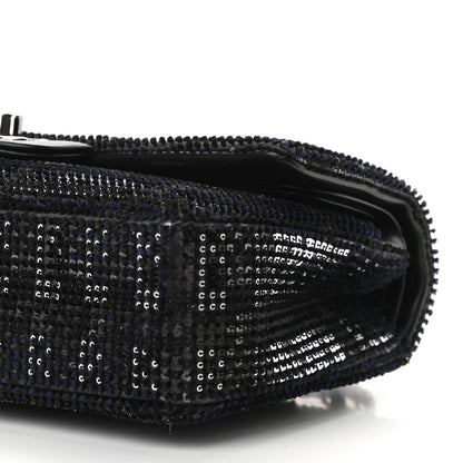 Chanel Velvet Sequin Mesh Lambskin Medium Double Flap Black 8 of 8