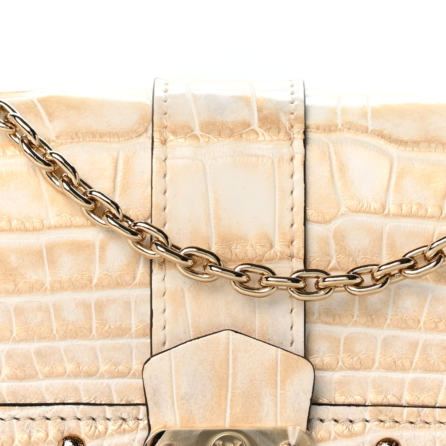 Alligator Trunk Chain Wallet Pearl