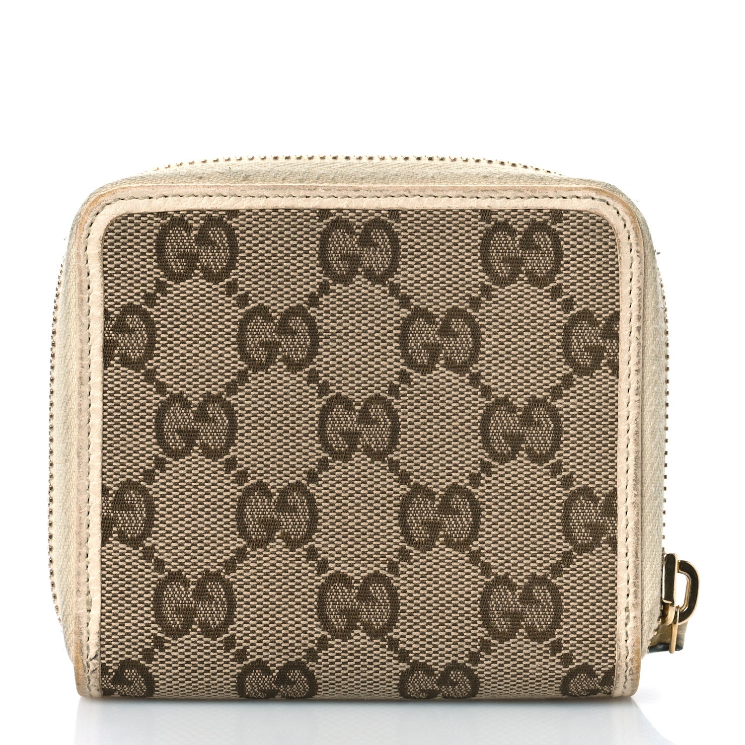 Gucci Monogram Dollar Calfskin Zip Around French Flap Wallet Beige Ebony Avoire 3 of 14