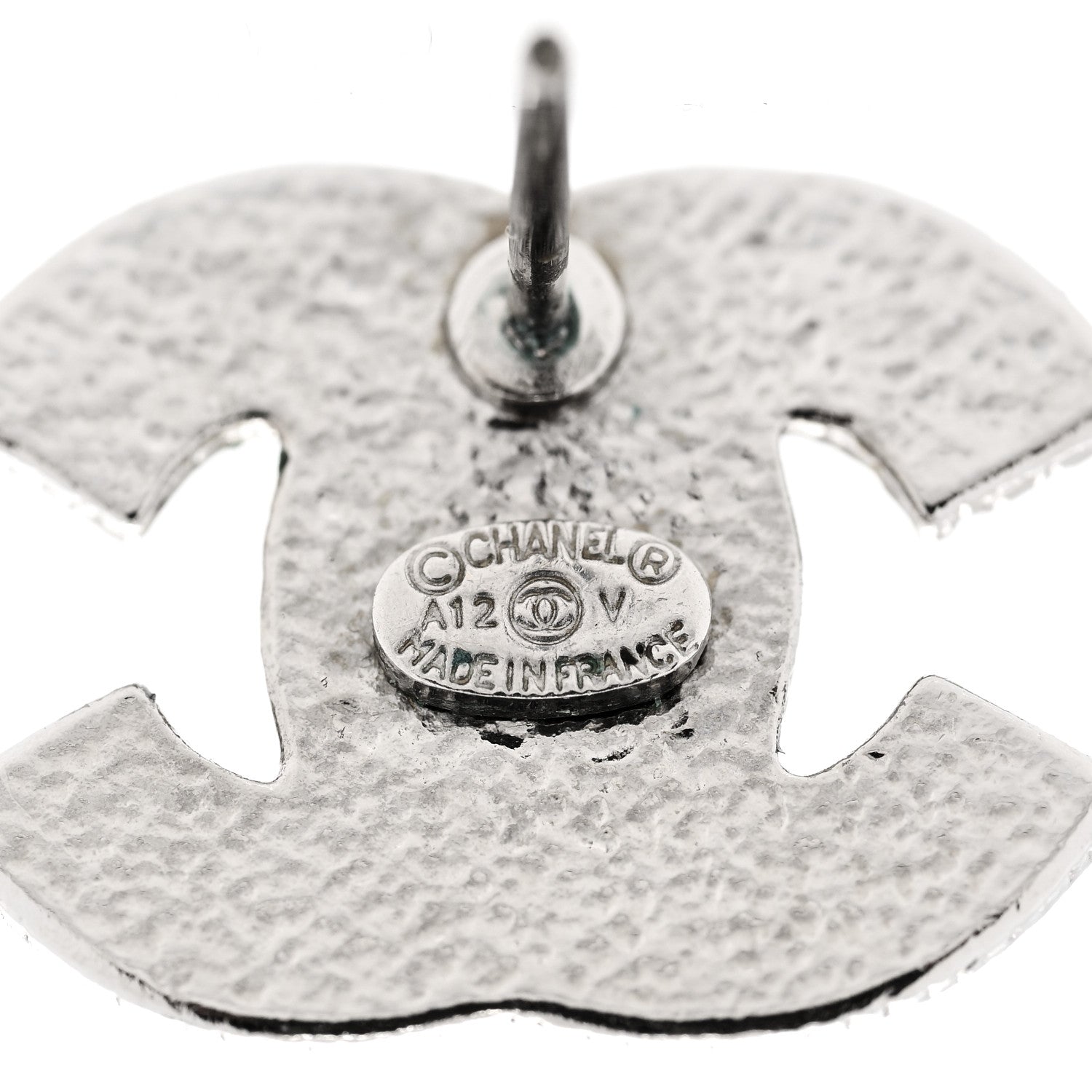 Chanel Crystal Mini CC Earrings Silver 4 of 4