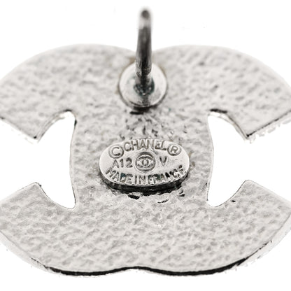 Chanel Crystal Mini CC Earrings Silver 4 of 4