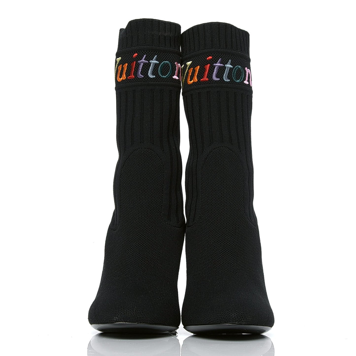 Stretch Fabric New Wave Silhouette Ankle Boots 36 Black