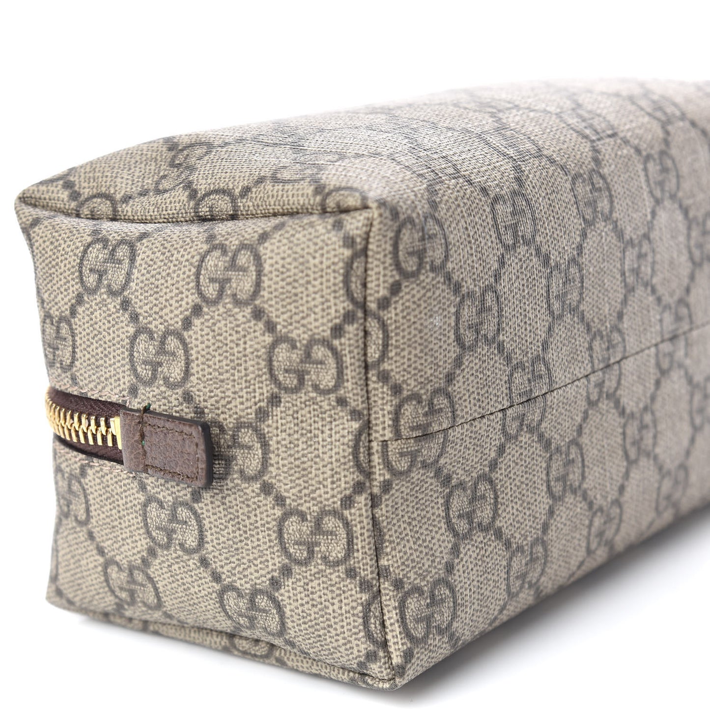 Soft GG Supreme Monogram Calfskin Medium Ophidia Cosmetic Case Beige Ebony New Acero