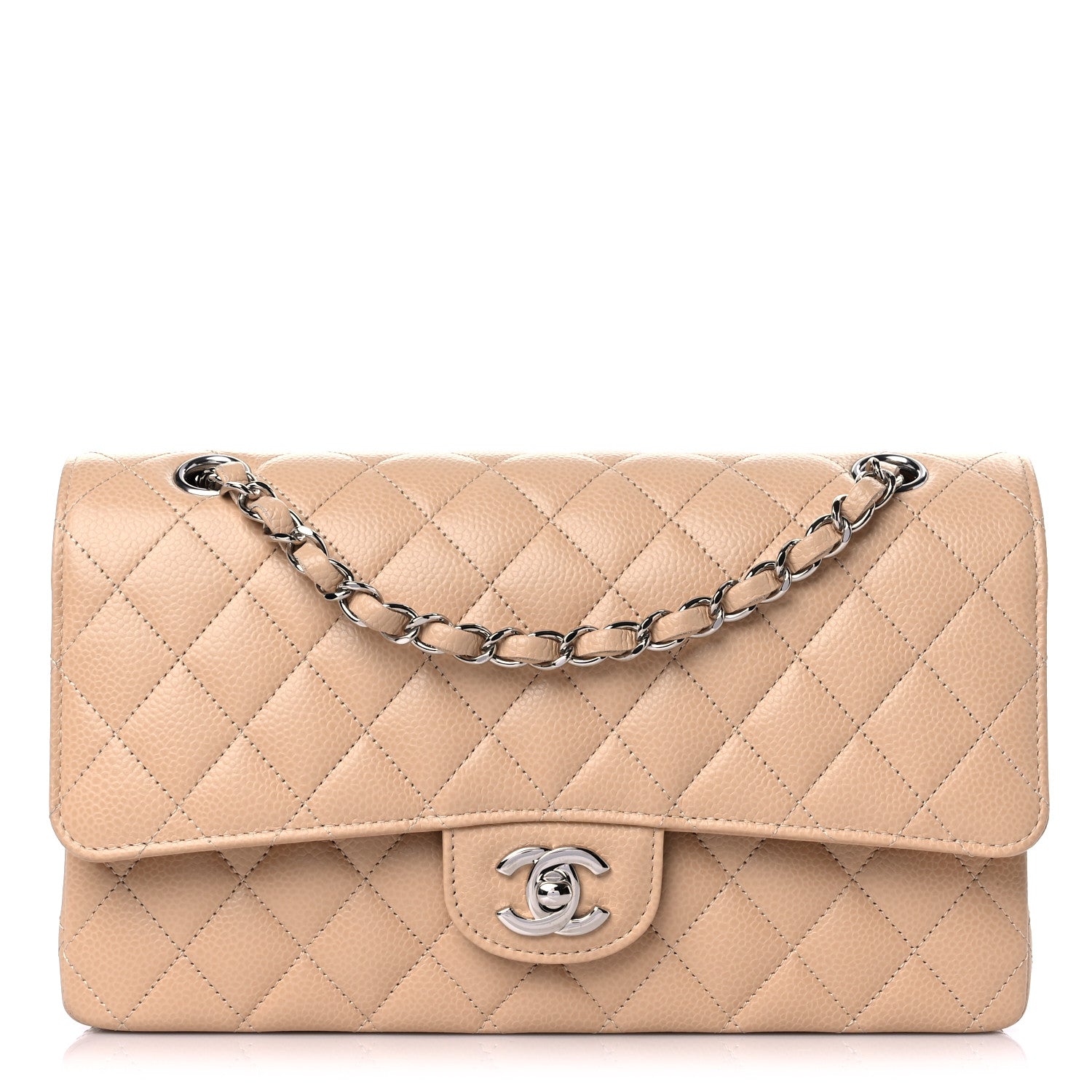 Chanel Caviar Quilted Medium Double Flap Beige 1 of 9