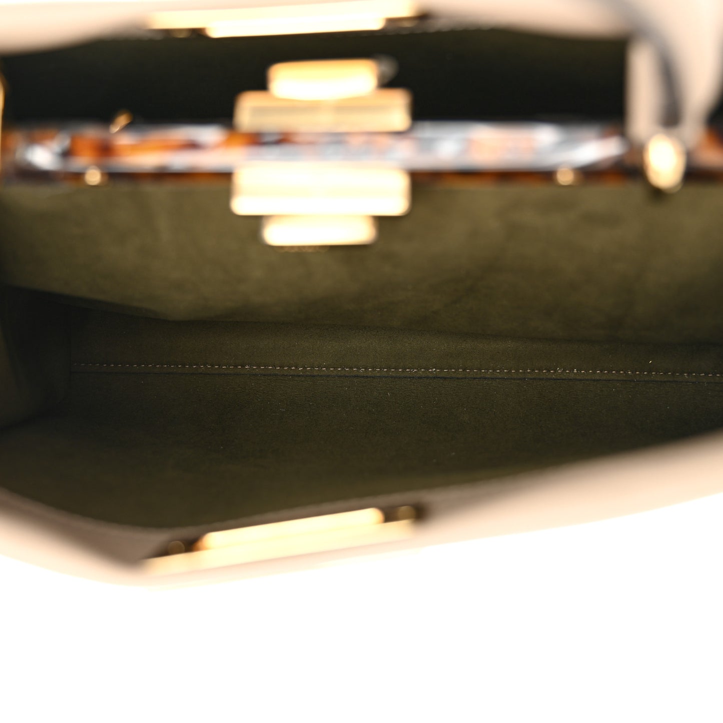 Vitello Seta Plexiglass Tortoise Medium Peekaboo Iconic Satchel Tortora