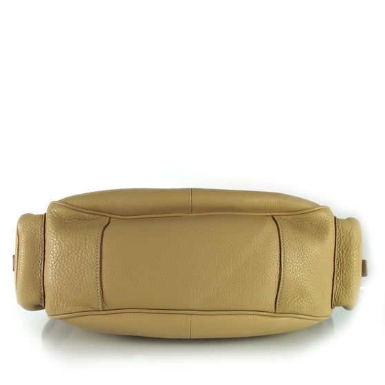 Vitello Daino Buckle Shoulder Bag Sabbia