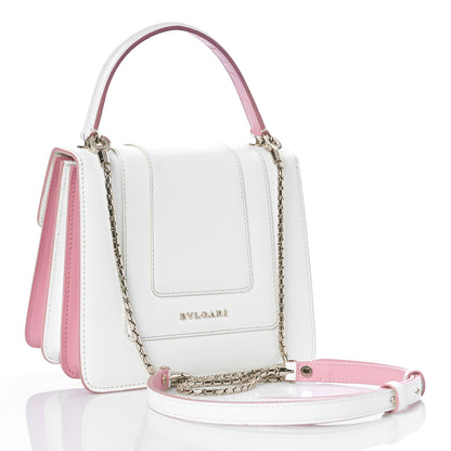Bulgari Calfskin Serpenti Forever Top Handle White Pink 2 of 7