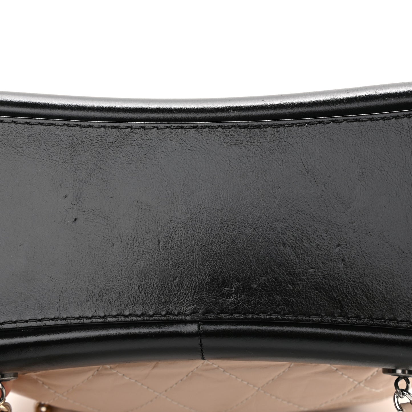 Aged Calfskin Quilted Small Gabrielle Backpack Beige Black