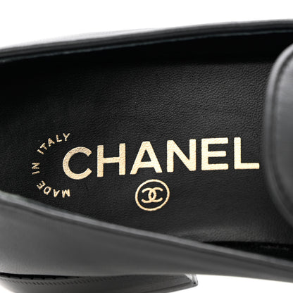 Chanel Lambskin Quilted Boy Loafers 38 Black 7 of 13