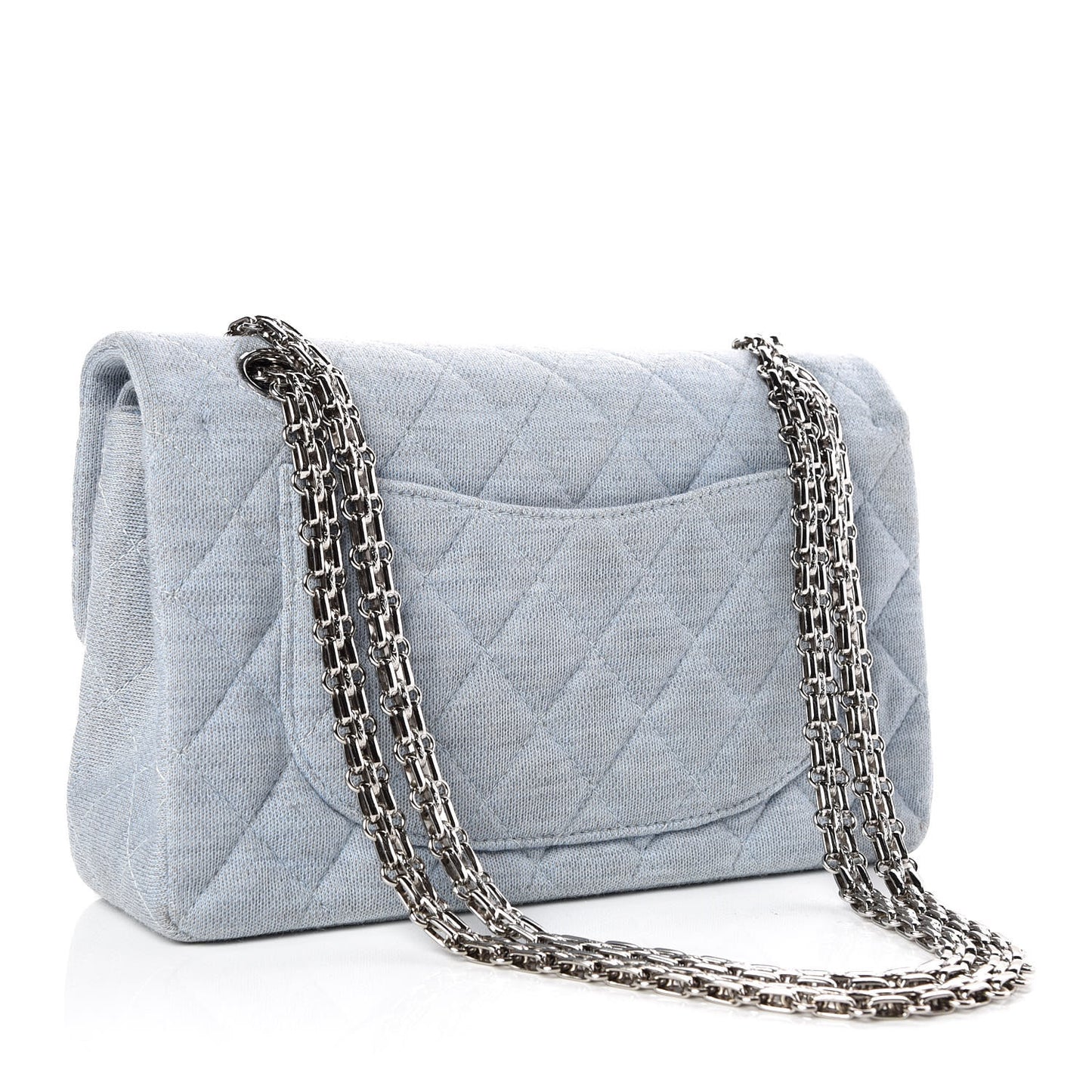 Jersey Quilted Small Double Flap Blue