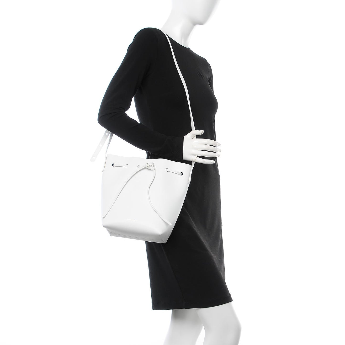 Saffiano Mini Bucket Bag White Royal